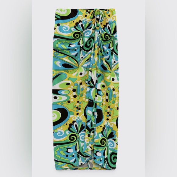 Zara Draped printed skirt - Picture 3 of 4